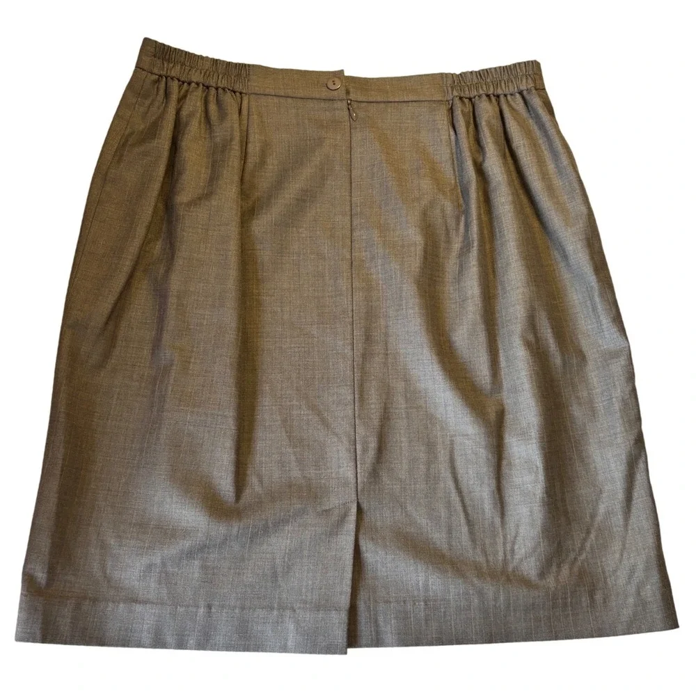Travis Ayers Woman Gray Pinstripe‎ Pencil Skirt Size 16W Lined Work Office Wear